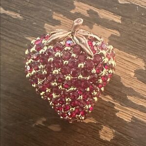1960’s Painted Glass Strawberry Brooch Juicy!